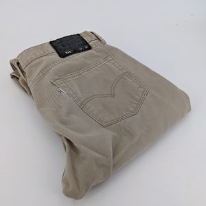 Men's Levis Jeans Khaki 514 Straight Fit 32 32